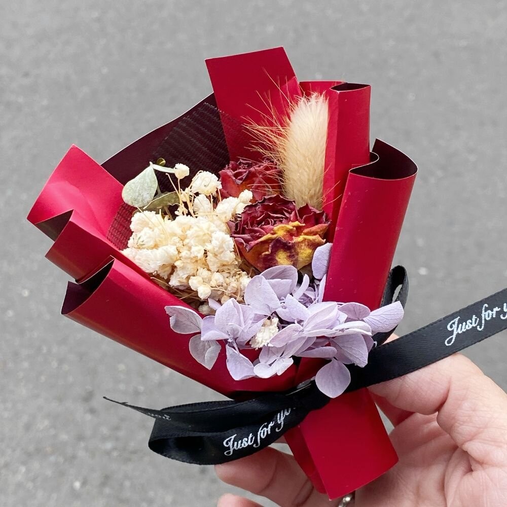 【森林海】（附提袋）迷你花束 教師節 婚禮小物 畢業花束 情人節花束 永生花 情人節 拍照道具 生日禮物 聖誕禮物 花束-規格圖8