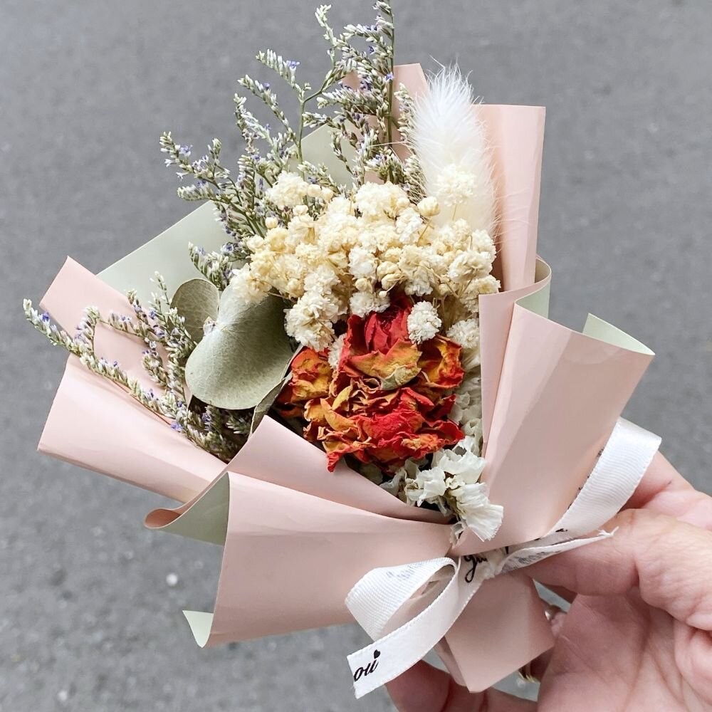 【森林海】（附提袋）迷你花束 教師節 婚禮小物 畢業花束 情人節花束 永生花 情人節 拍照道具 生日禮物 聖誕禮物 花束-規格圖8