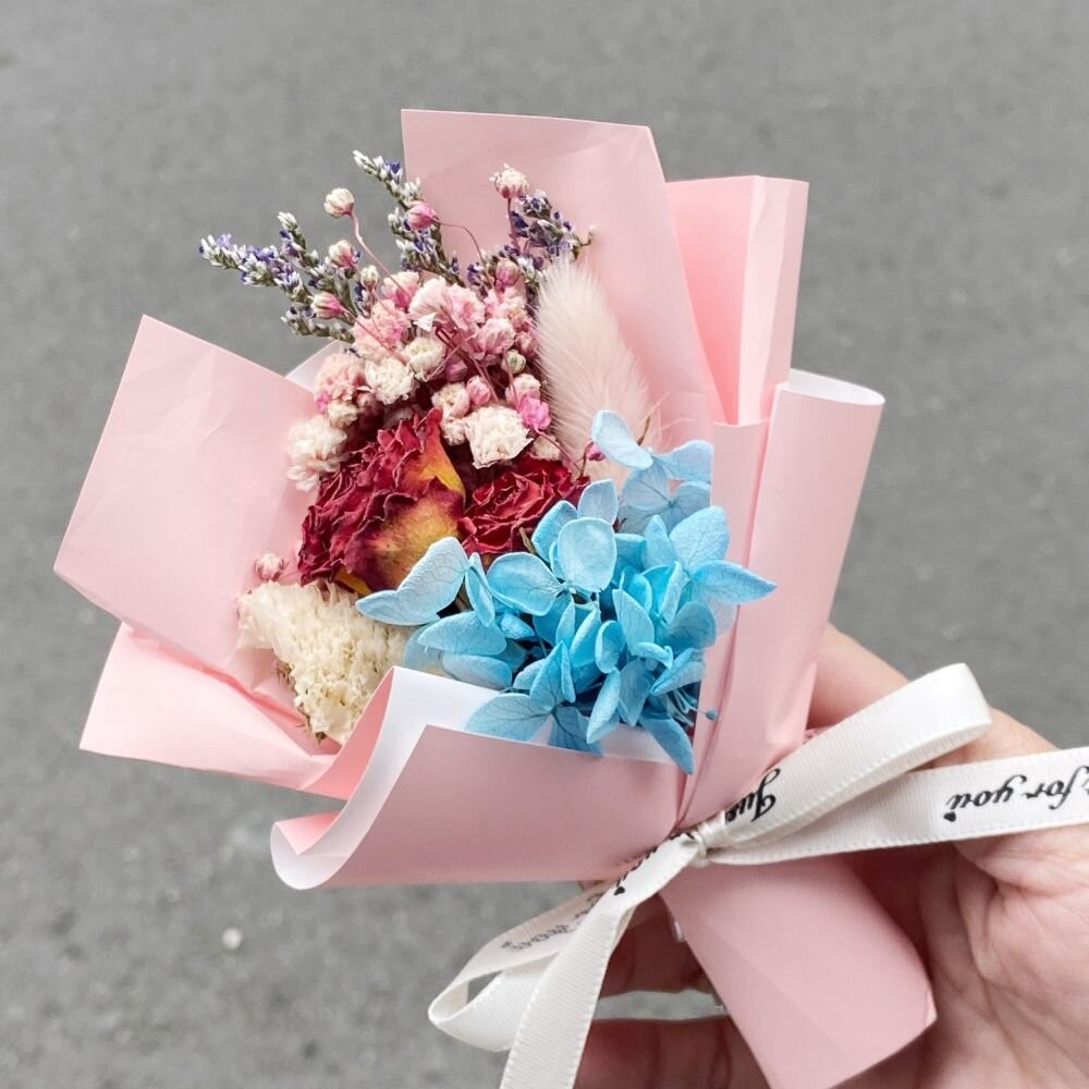 【森林海】（附提袋）迷你花束 教師節 婚禮小物 畢業花束 情人節花束 永生花 情人節 拍照道具 生日禮物 聖誕禮物 花束-規格圖8