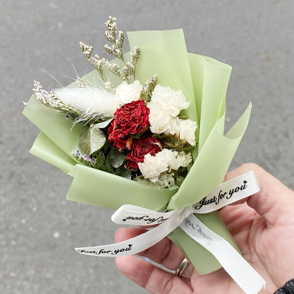 【森林海】（附提袋）迷你花束 教師節 婚禮小物 畢業花束 情人節花束 永生花 情人節 拍照道具 生日禮物 聖誕禮物 花束-規格圖8