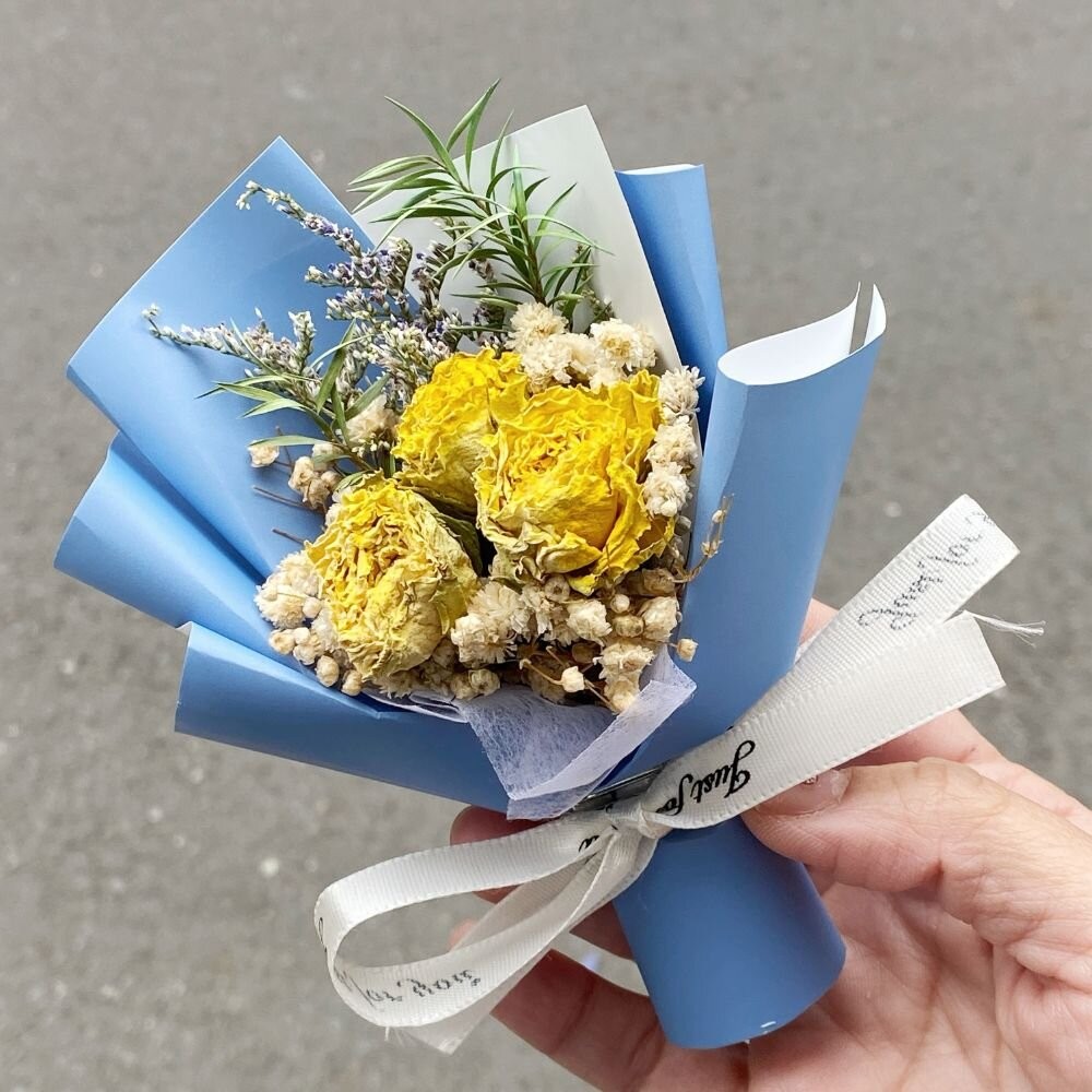 【森林海】（附提袋）迷你花束 教師節 婚禮小物 畢業花束 情人節花束 永生花 情人節 拍照道具 生日禮物 聖誕禮物 花束-規格圖8
