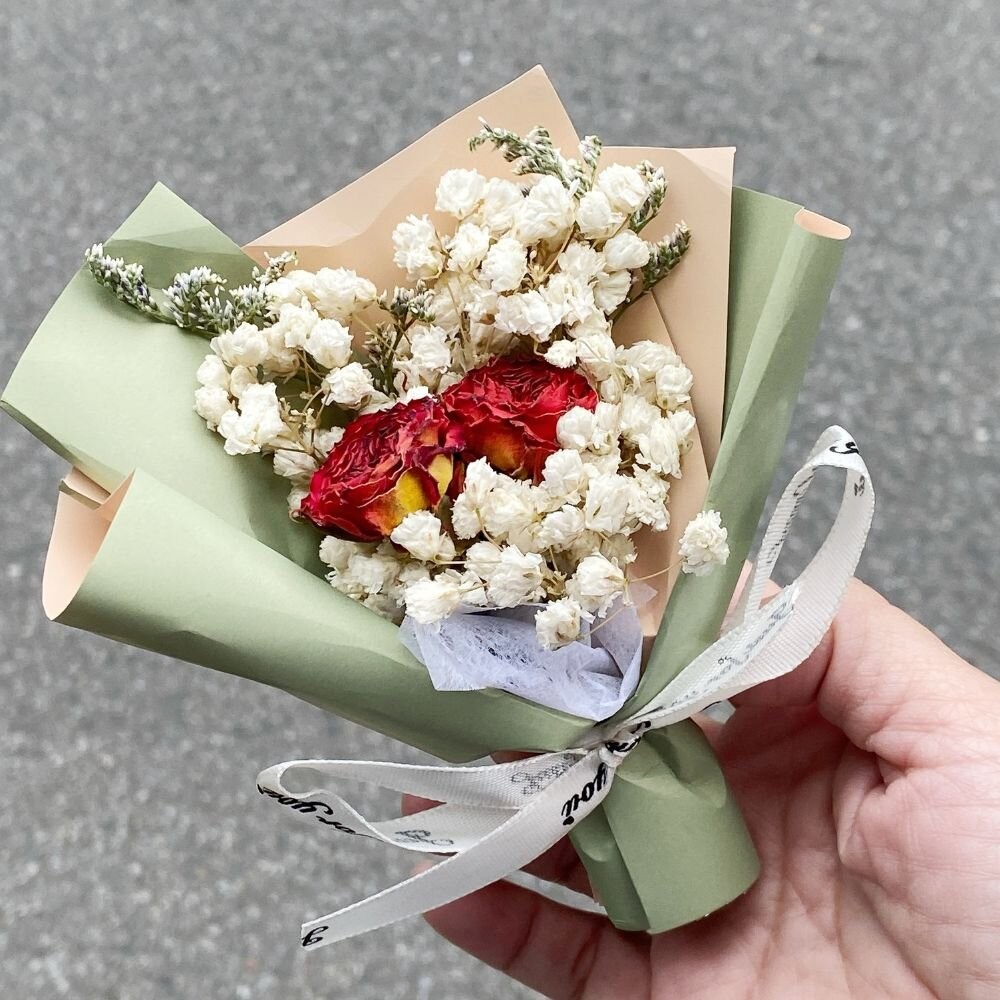 【森林海】（附提袋）迷你花束 教師節 婚禮小物 畢業花束 情人節花束 永生花 情人節 拍照道具 生日禮物 聖誕禮物 花束-規格圖8