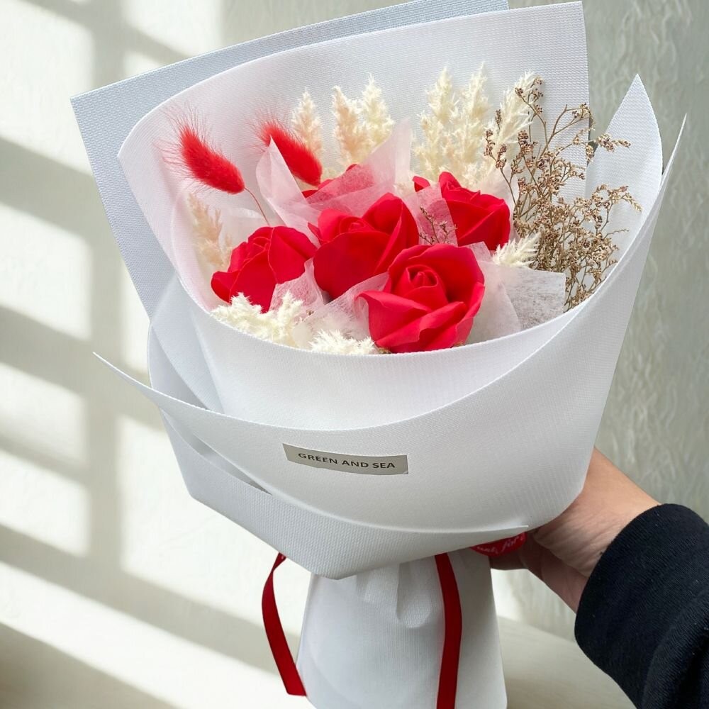 （附提袋）畢業花束 乾燥花束 向日葵 玫瑰花 教師節花束 滿天星 母親節花束 香皂花 永生花 乾燥花 康乃馨 禮物 情人-規格圖9