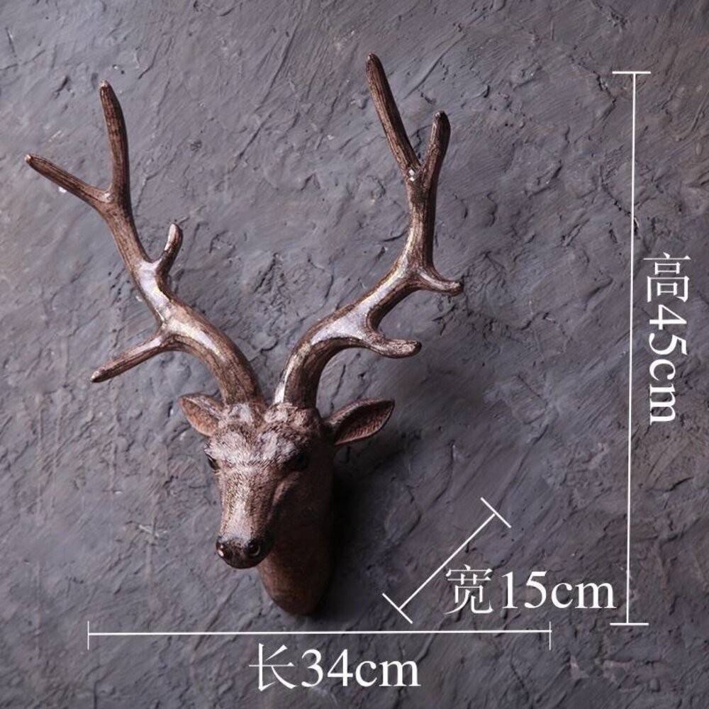 鹿頭壁掛 鹿角壁掛 工業風【GXS拍照道具】-細節圖2