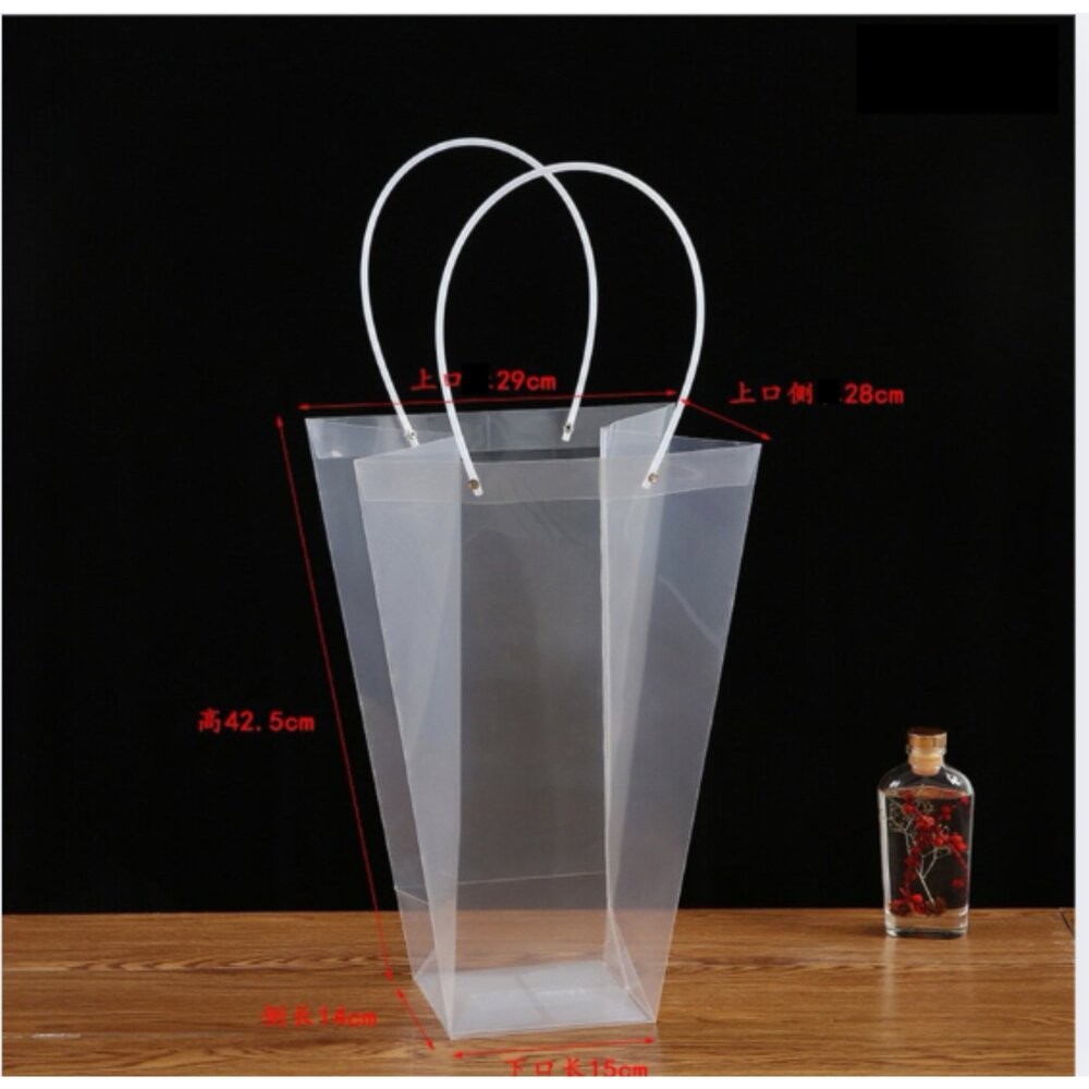 【森林海】花袋 梯形鮮花袋 花束手提袋 手提花袋 手提袋 網紅袋 盆栽袋花束提袋 花袋 提袋 塑膠提袋 花束包裝 畢業花-細節圖9