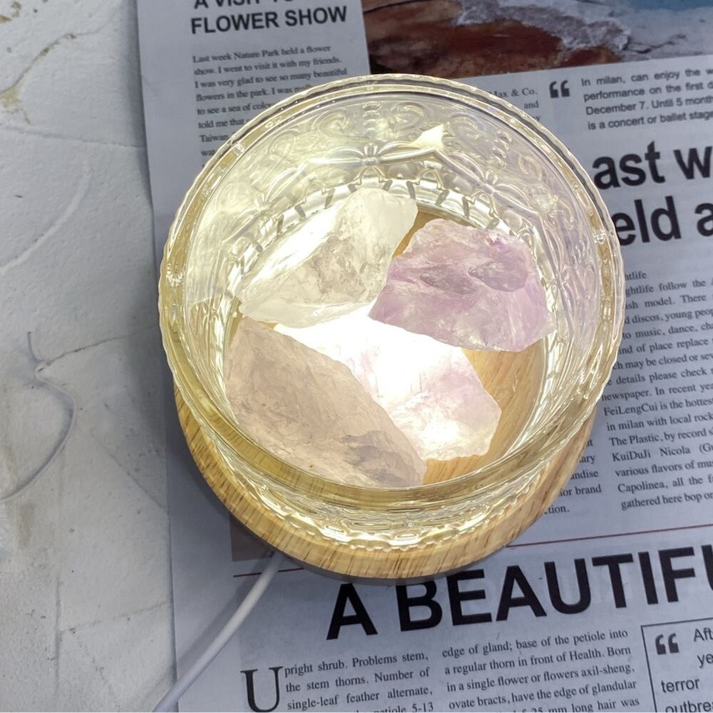 木燈座 水晶燈座 LED燈座 燈座 USB 七彩燈座 發光燈座 白光 暖光 黃光 漸變七彩-細節圖4