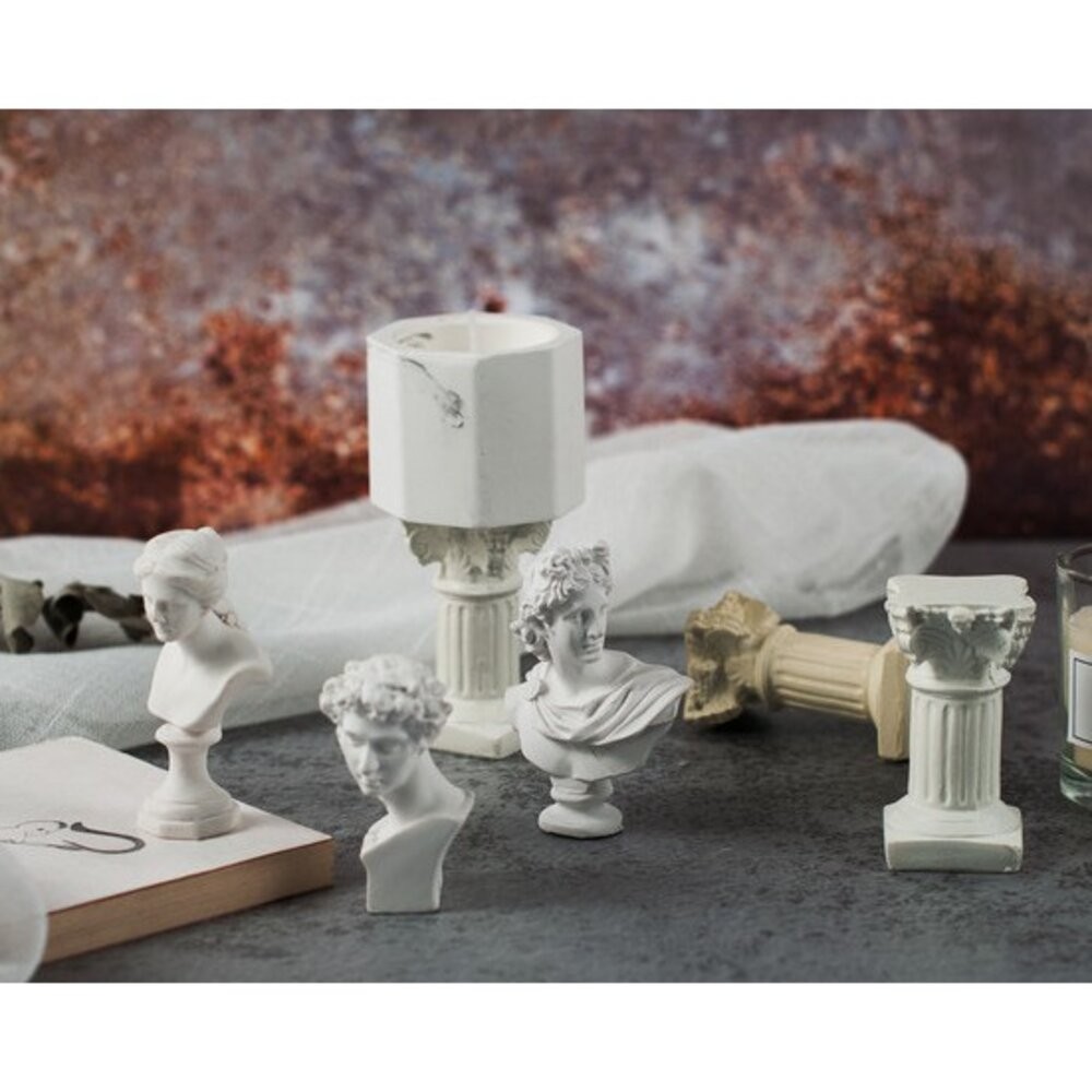 迷你石膏 復古羅馬柱 燭台 石膏像 樹脂石膏 石膏雕像 迷你石膏 拍照道具 拍照背景 拍照小物【GXS拍照道具】-細節圖4
