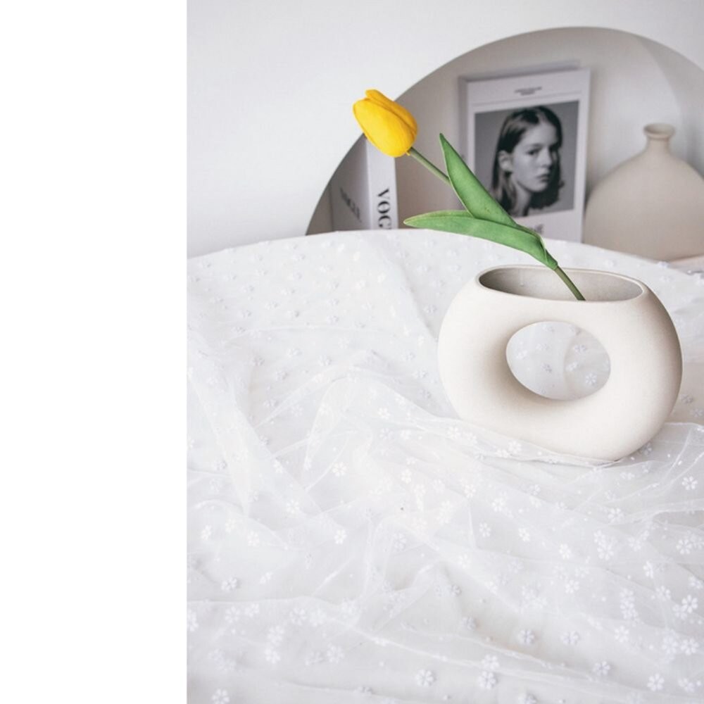 背景布 小清新網紗背景布 白色花朵蕾絲背景 背景布 桌布 蕾絲桌布-細節圖8