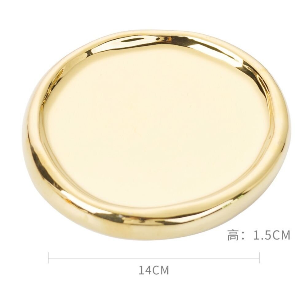 電鍍銀托盤 拍照道具 首飾收納盤 展示盤 輕奢陶瓷飾品擺拍-規格圖9