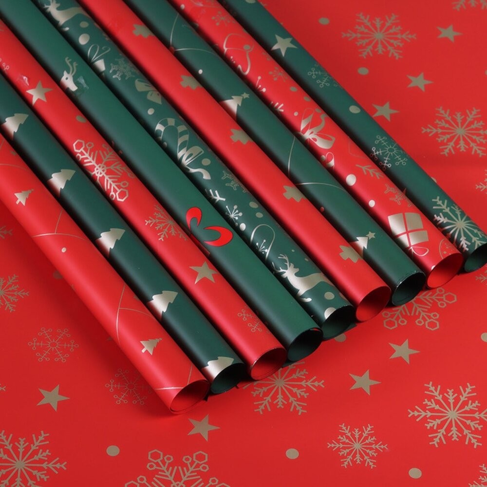 聖誕包裝紙 包裝紙 花店 花束內襯紙 蘋果禮品 防水加厚包裝紙 歐亞紙-細節圖2