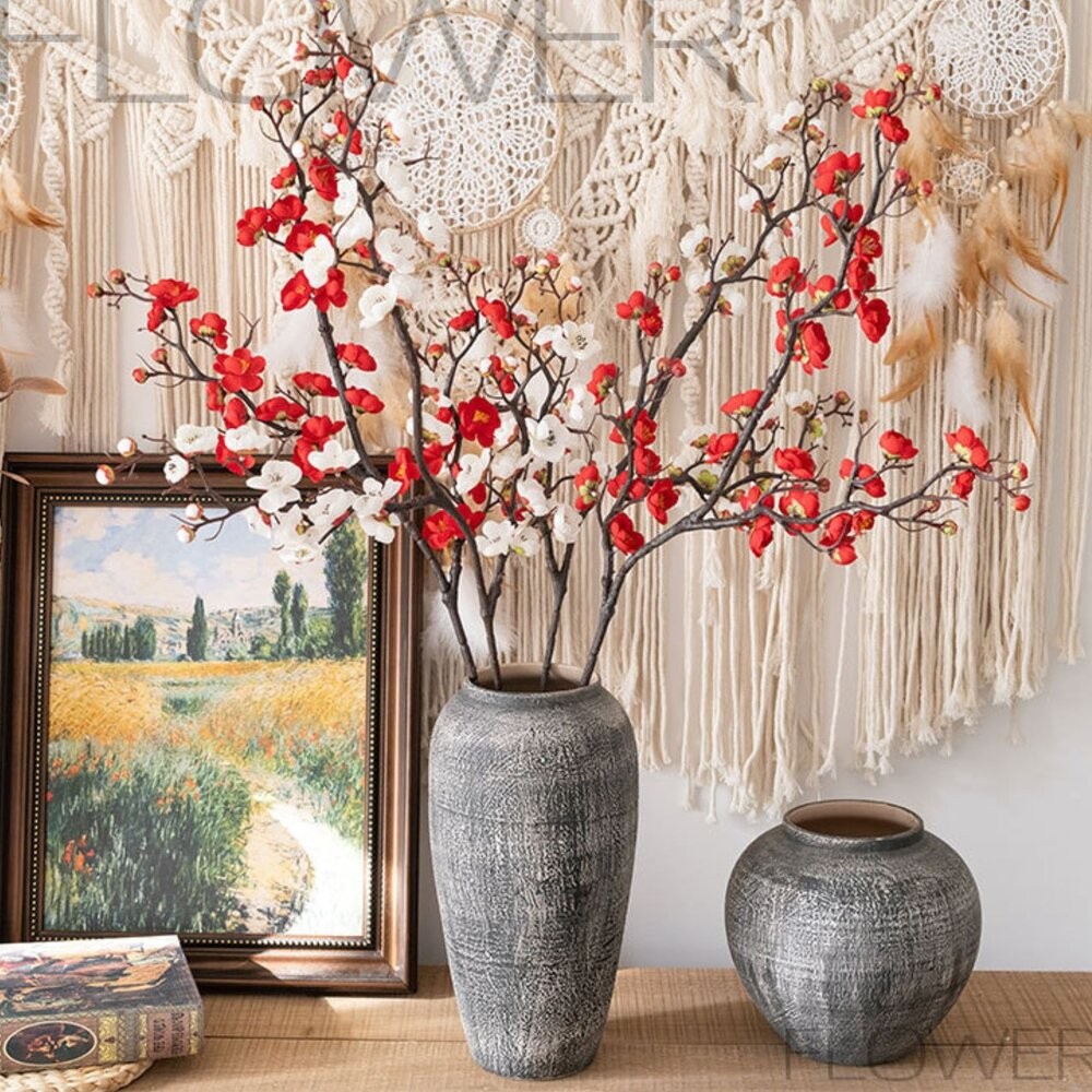 【森林海】仿真梅花 仿真花 梅花裝飾 新年過年擺設 喜慶花藝 佈置花材-細節圖2