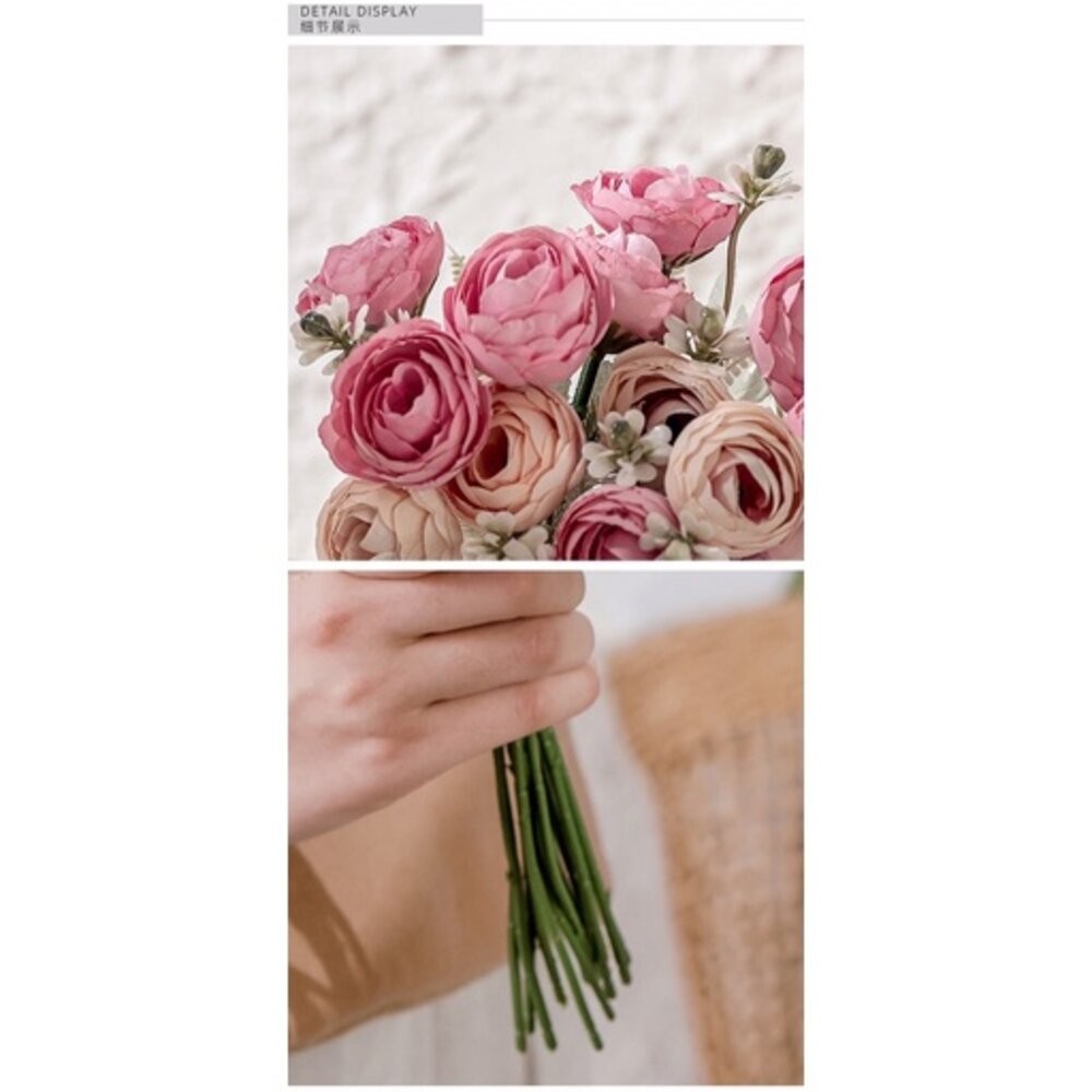 仿真花束 涼宮小茶苞仿真花束 仿真玫瑰花束 拍照道具 仿真花 拍照背景【GXS拍照道具】-細節圖3