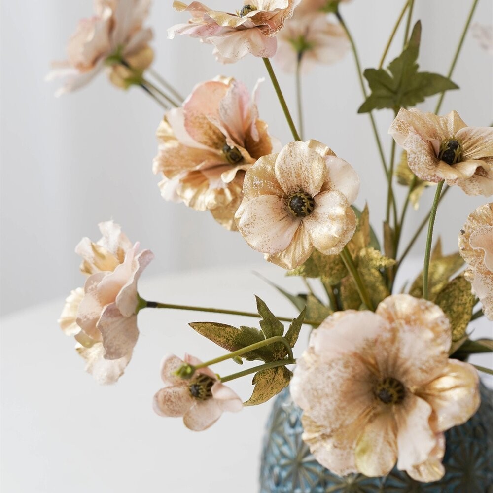 【森林海】金布罌粟花 虞美人繡球仿真花束 牡丹混搭 婚慶花藝擺設 拍照佈景 家居插花裝飾-細節圖2