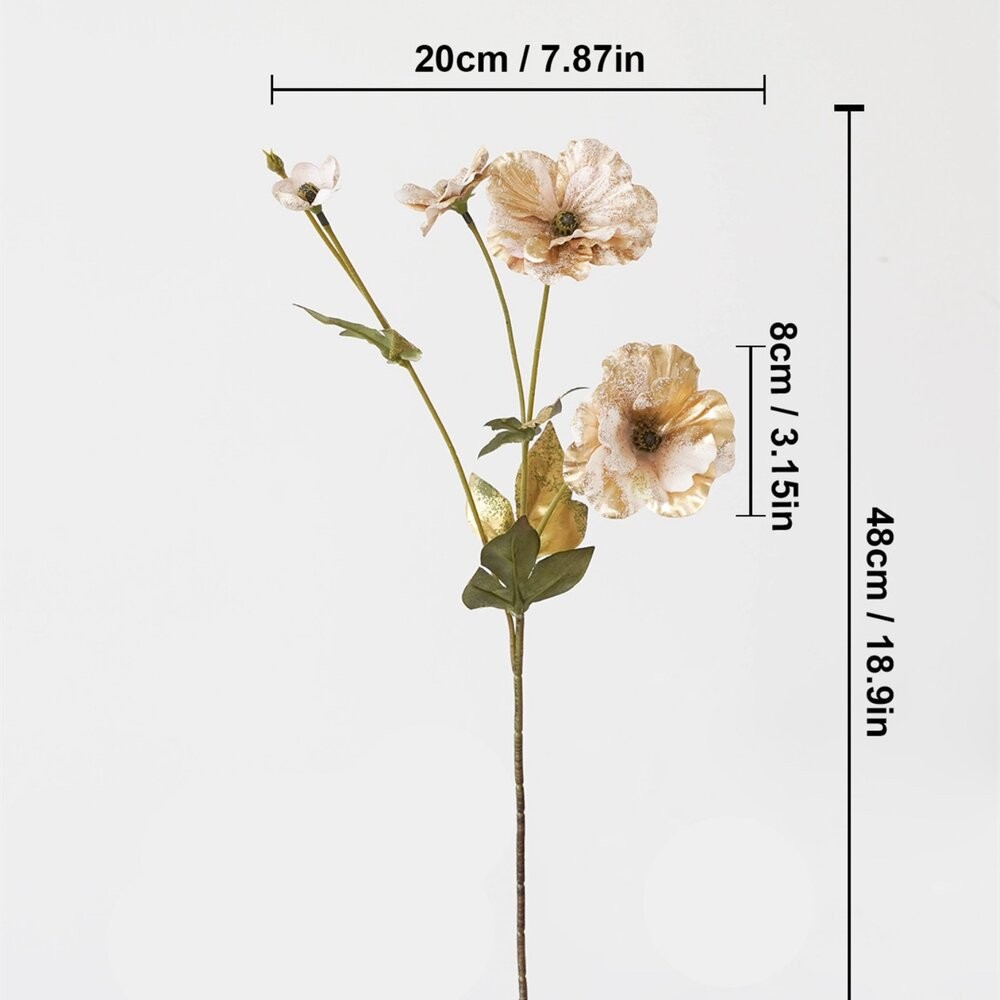 【森林海】金布罌粟花 虞美人繡球仿真花束 牡丹混搭 婚慶花藝擺設 拍照佈景 家居插花裝飾-細節圖4