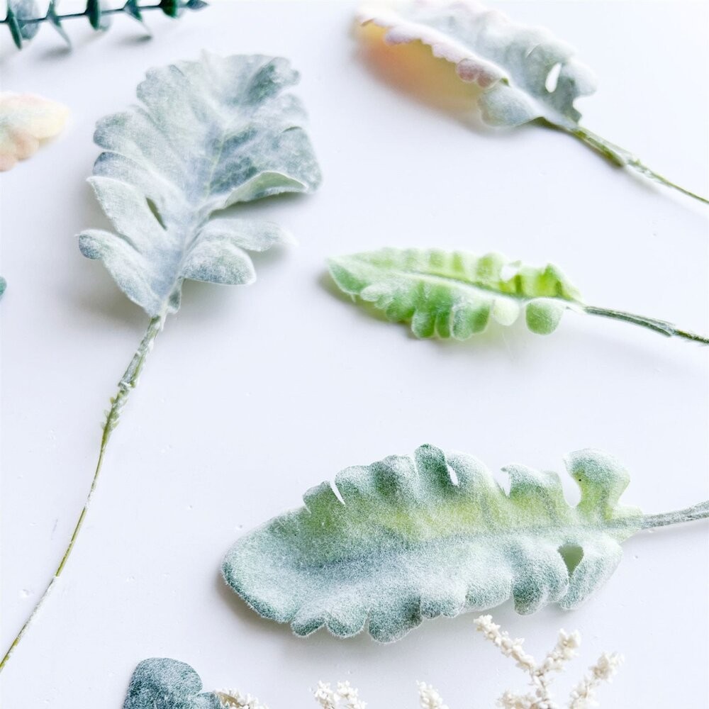 【森林海】歐式銀葉菊兔耳葉 假花配件 情人節玫瑰搭配 餐桌家居綠植軟裝裝飾-細節圖2
