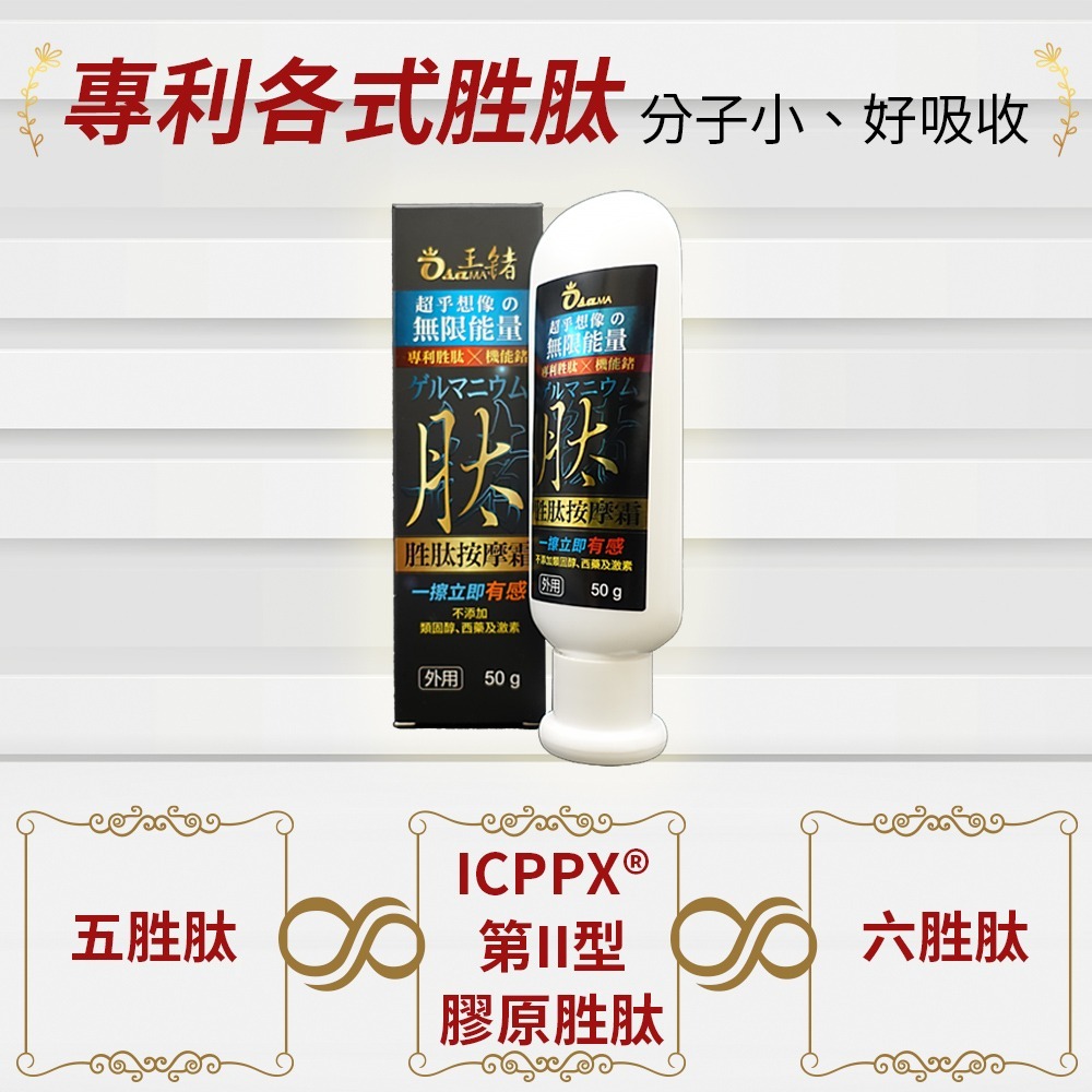 【馬妞推薦】王鍺胜肽按摩霜 50g 擦的ICPPX®第二型膠原蛋白 遠紅外線涼熱感 舒緩保養 靈活關鍵【寶貝康司】-細節圖5