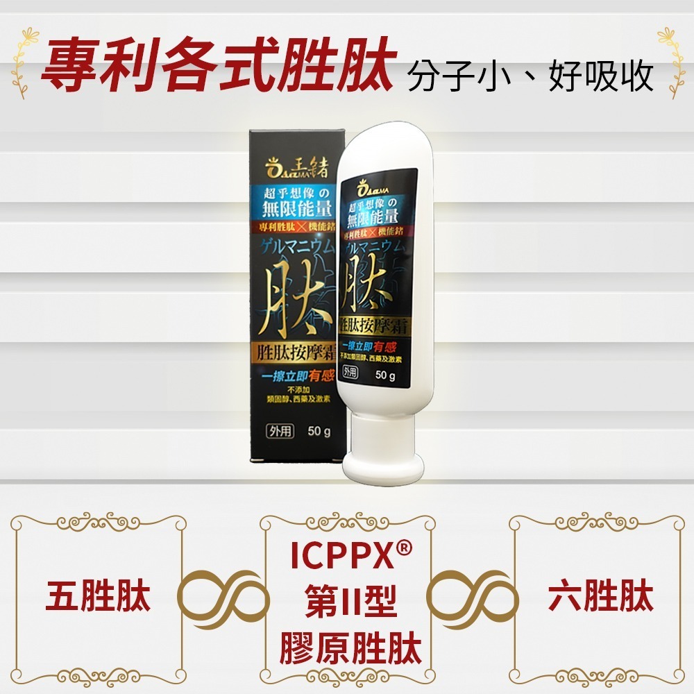 【2入組】王鍺胜肽按摩霜(50g) 擦的ICPPX®第二型膠原蛋白 遠紅外線涼熱感 舒緩保養 靈活關鍵【寶貝康司】-細節圖6