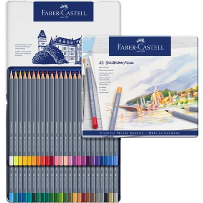 Faber-Castell輝柏 GOLDFABER水性色鉛筆(鐵盒)-48色
