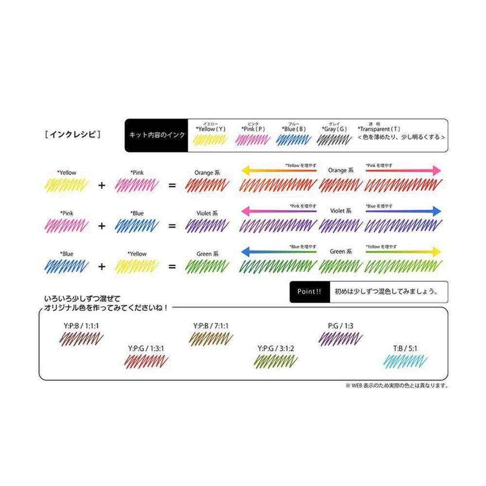 Kuretake 日本吳竹ink-cafe 自調墨水組合 (ECF160-500)-細節圖4