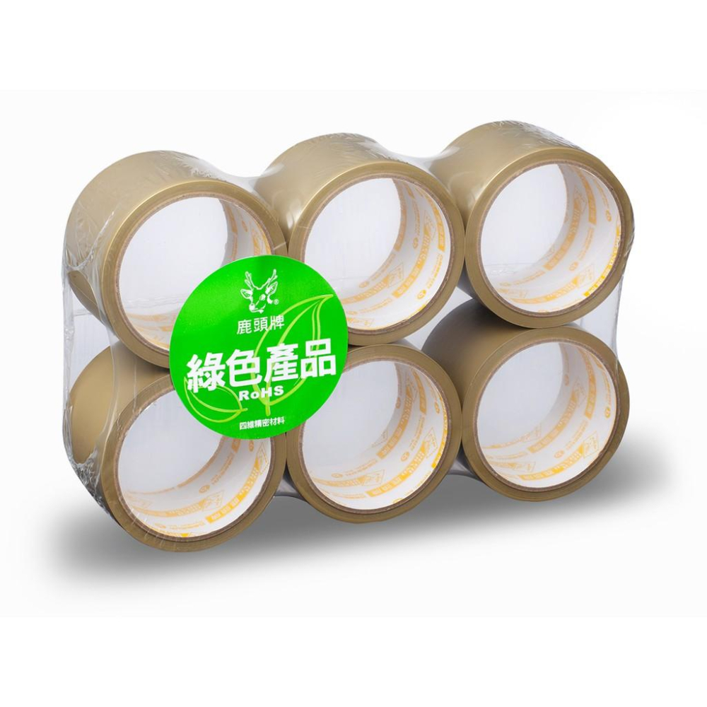 四維鹿頭牌 60mm*12M PVC布紋膠帶/封箱膠帶(PVS1N)-6捲平鋪裝-細節圖2