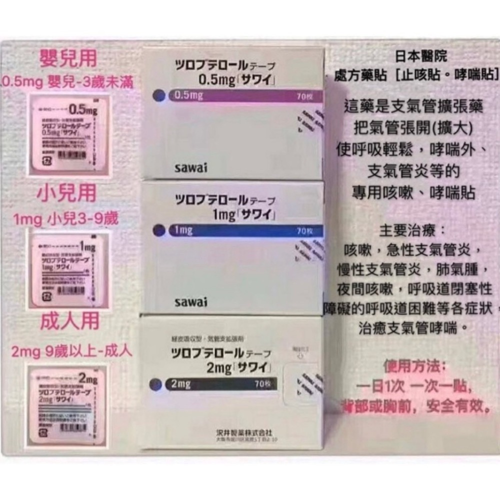 日本沢井止咳貼 一盒70枚-規格圖4