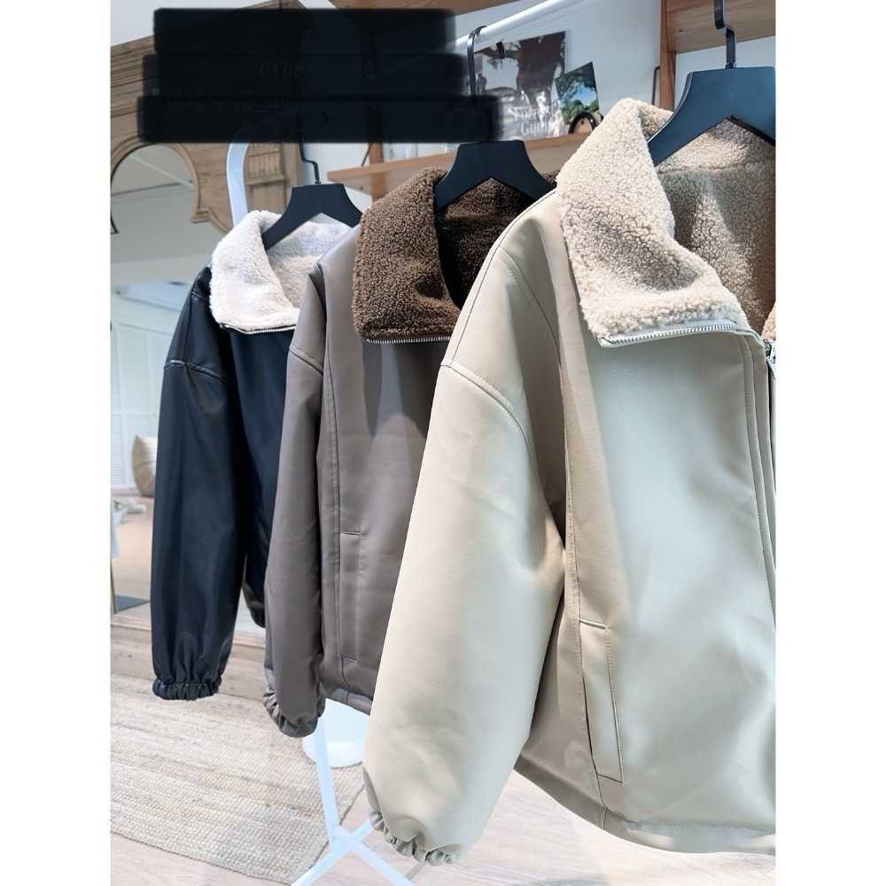 QQ毛正反兩穿皮衣外套-細節圖2