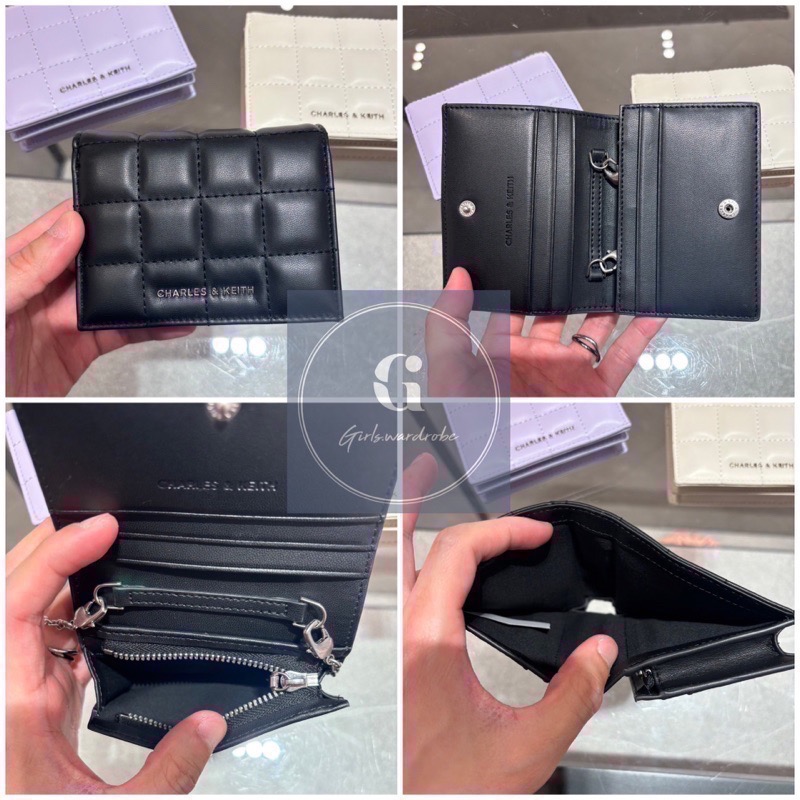 【𝐆𝐢𝐫𝐥𝐬.𝐖𝐚𝐫𝐝𝐫𝐨𝐛𝐞新加坡小CK正品代購】超美新款✨奶茶色 寶寶藍菱格短夾WOC 錢包 母親節禮物 生日禮物-規格圖11