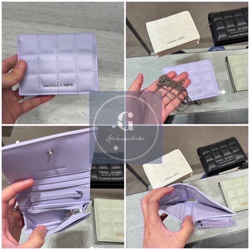 【𝐆𝐢𝐫𝐥𝐬.𝐖𝐚𝐫𝐝𝐫𝐨𝐛𝐞新加坡小CK正品代購】超美新款✨奶茶色 寶寶藍菱格短夾WOC 錢包 母親節禮物 生日禮物-規格圖11