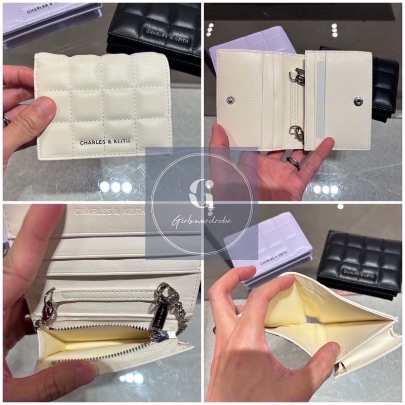 【𝐆𝐢𝐫𝐥𝐬.𝐖𝐚𝐫𝐝𝐫𝐨𝐛𝐞新加坡小CK正品代購】超美新款✨奶茶色 寶寶藍菱格短夾WOC 錢包 母親節禮物 生日禮物-規格圖11