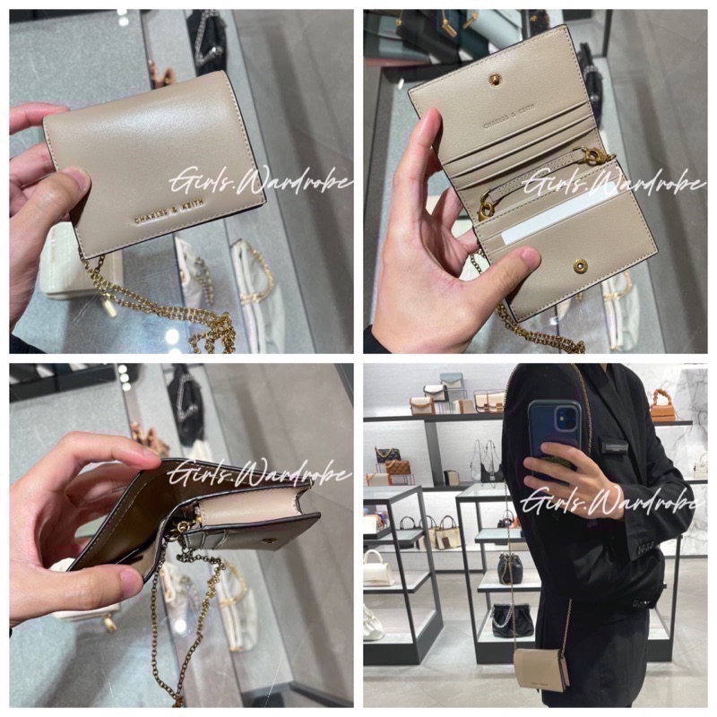 【𝐆𝐢𝐫𝐥𝐬.𝐖𝐚𝐫𝐝𝐫𝐨𝐛𝐞新加坡小CK正品代購】超美新款✨奶茶色 寶寶藍菱格短夾WOC 錢包 母親節禮物 生日禮物-規格圖11