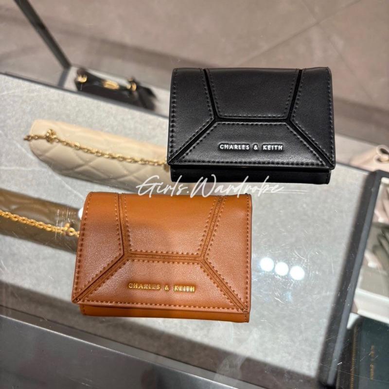 【𝐆𝐢𝐫𝐥𝐬.𝐖𝐚𝐫𝐝𝐫𝐨𝐛𝐞新加坡小CK正品代購】幾何設計拼接短夾 錢包CK6-10770623-細節圖6