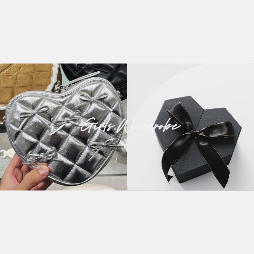 【𝐆𝐢𝐫𝐥𝐬.𝐖𝐚𝐫𝐝𝐫𝐨𝐛𝐞新加坡小CK正品代購】甜酷愛心菱格鍊條斜背包80151353情人節禮物 母親節禮物-規格圖11