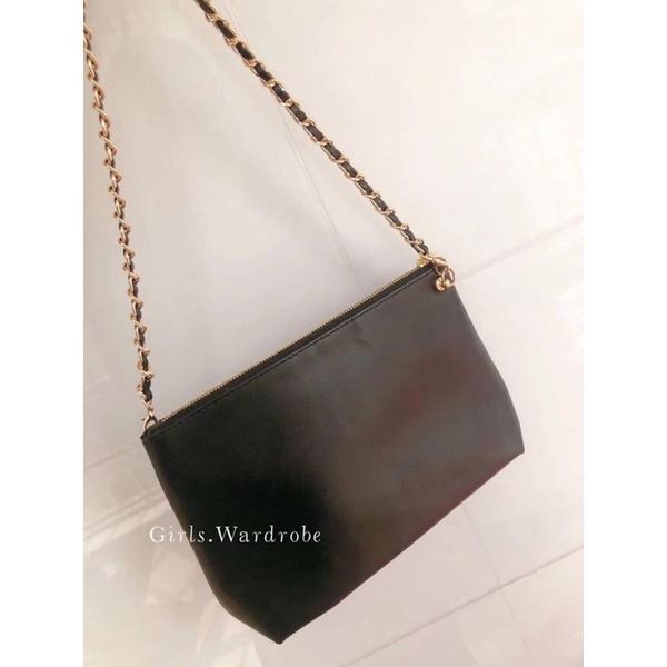 【𝐆𝐢𝐫𝐥𝐬.𝐖𝐚𝐫𝐝𝐫𝐨𝐛𝐞歐洲正品代購】YSL聖羅蘭專櫃VIP會員黑色皮革化妝包 改造鍊條包 斜背包-細節圖4