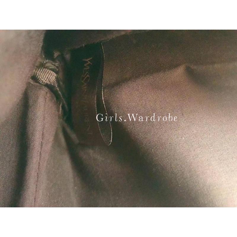 【𝐆𝐢𝐫𝐥𝐬.𝐖𝐚𝐫𝐝𝐫𝐨𝐛𝐞歐洲正品代購】YSL聖羅蘭專櫃VIP會員黑色皮革化妝包 改造鍊條包 斜背包-細節圖8