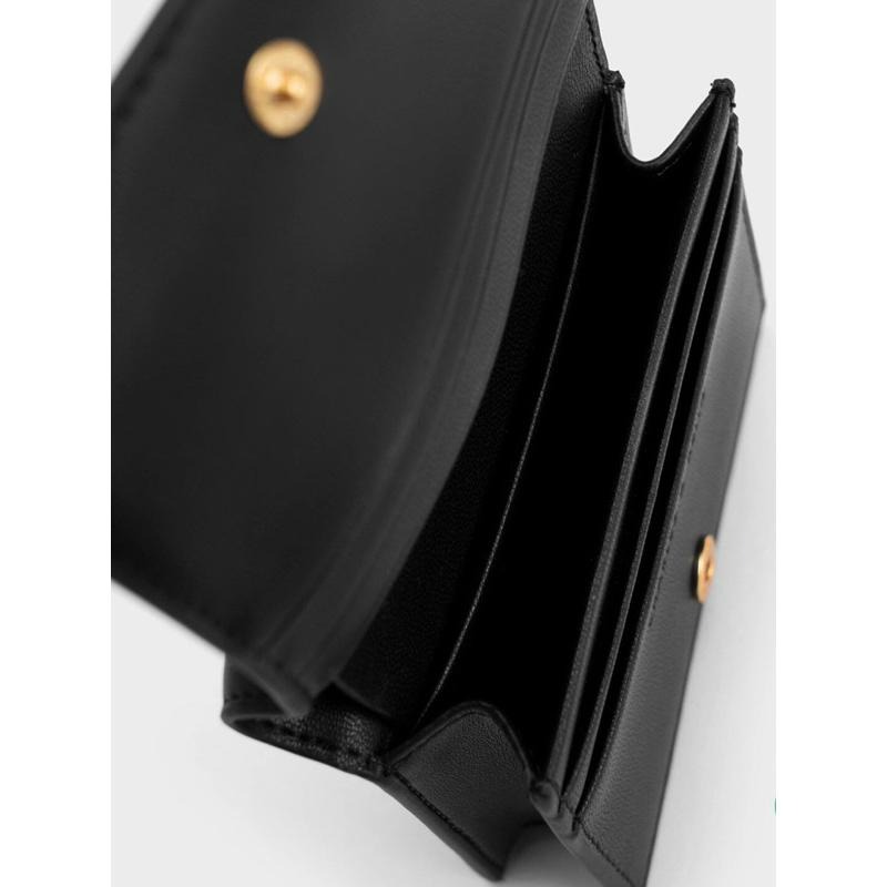 現貨🔥【𝐆𝐢𝐫𝐥𝐬.𝐖𝐚𝐫𝐝𝐫𝐨𝐛𝐞新加坡小CK正品代購】十字拼接皮革 毛呢短夾 CK6-10770585-細節圖3