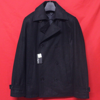 【換季優惠】日本名牌SUGGESTION 頂級雙排扣紳士鋪綿窄版混羊毛短大衣