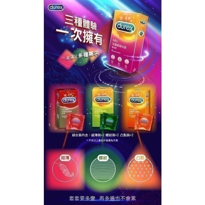 Durex 杜蕾斯 保險套 AIR輕薄幻隱裝 飆風碼 持久 超薄裝 更薄型 綜合裝 活力裝 激情 超薄勁潤 雙悅-細節圖3