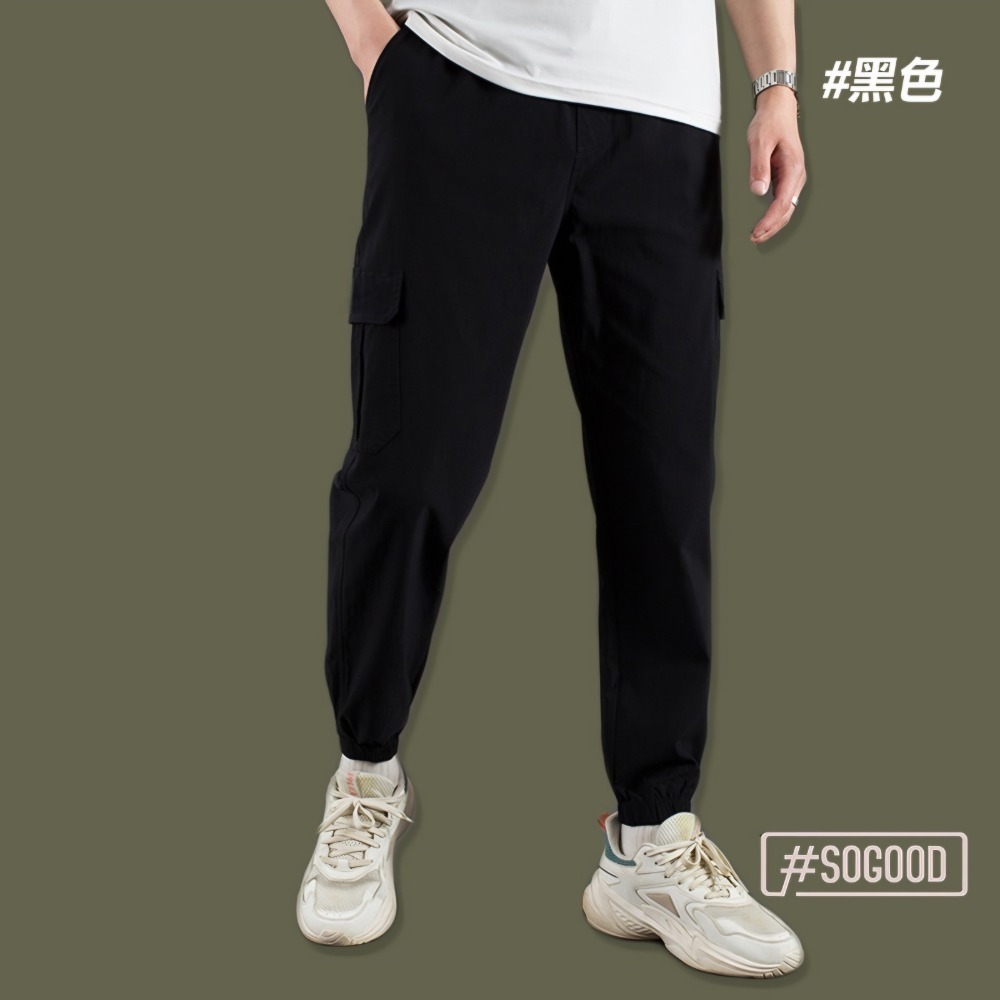 [24h出貨] 超彈性工作褲 束腳彈性褲 束腳彈性工作褲 冰絲工作褲 加厚工作褲 束腳寬松休閑褲 男生長褲 束腳工作褲-規格圖9