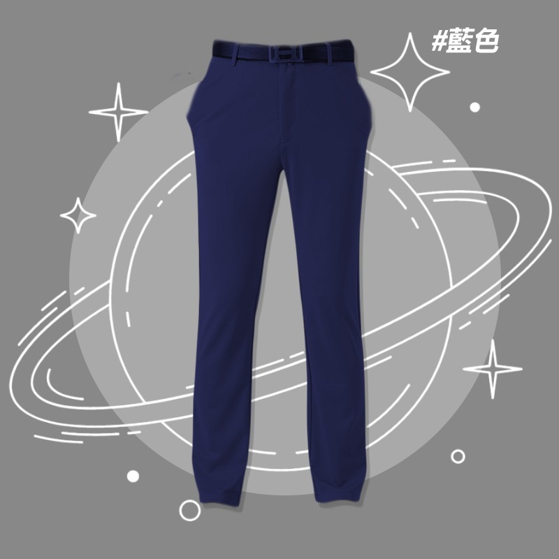彈性西裝褲-藍色