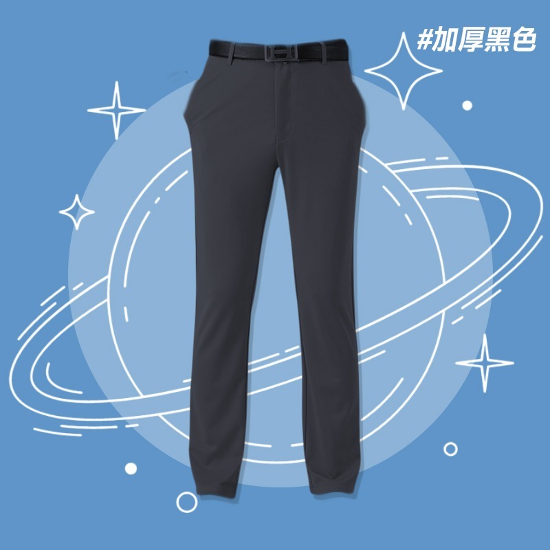 加厚-彈性西裝褲-黑色