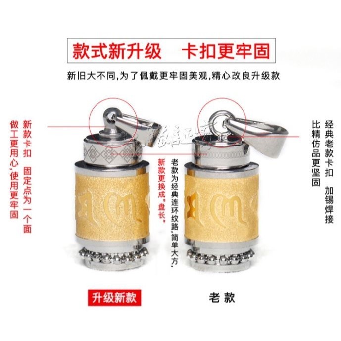 楞嚴咒 吊墜 護身符 掛件 轉經筒 心經 鈦鋼項錬-細節圖3
