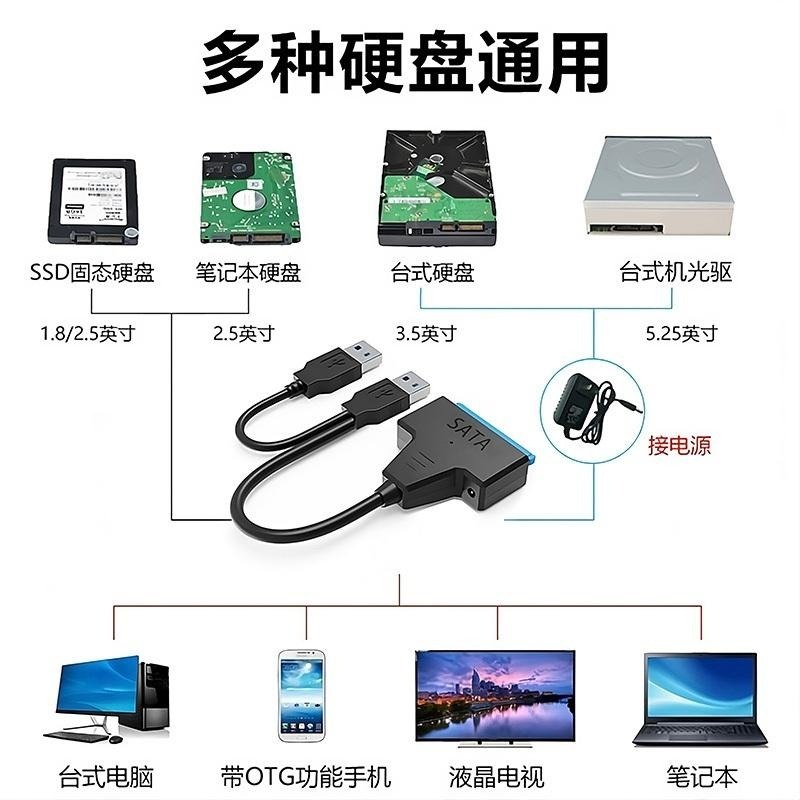 SATA轉USB  2.5吋 3.5吋 USB3.0 硬碟快速外接線 隨插即用 硬碟 光碟機 易驅線-細節圖2
