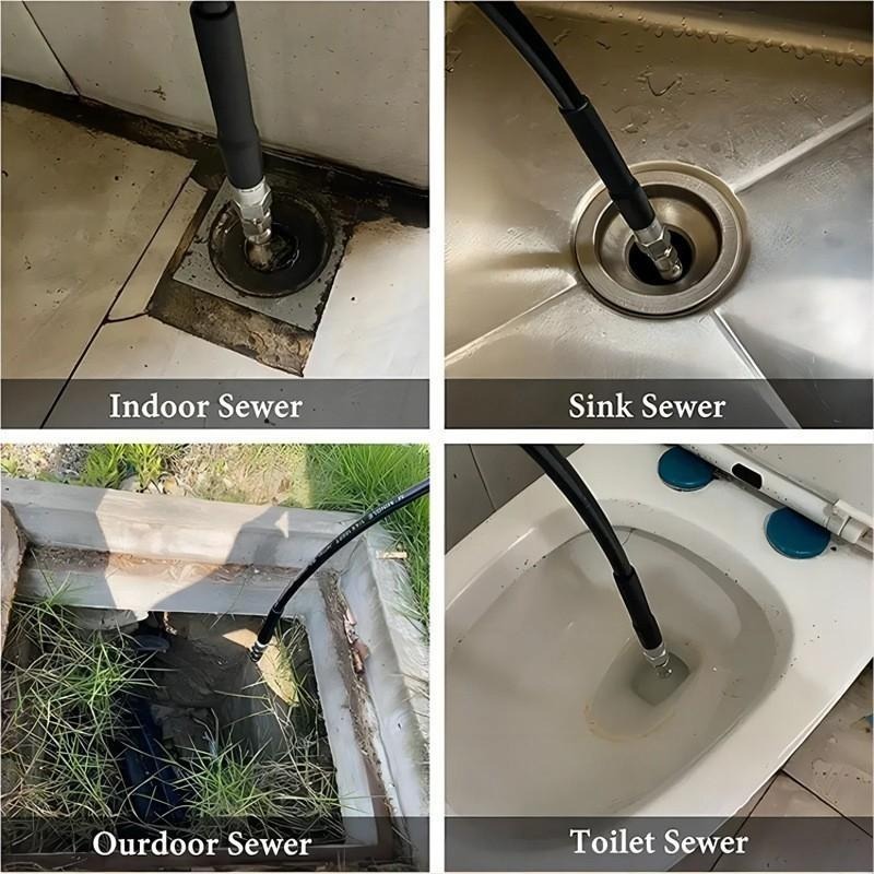 老鼠頭噴嘴 不銹鋼 高壓噴嘴 管道疏通 1/4快速接頭 高壓噴射 水管清洗 防堵 下水道清洗 前1後6-細節圖2