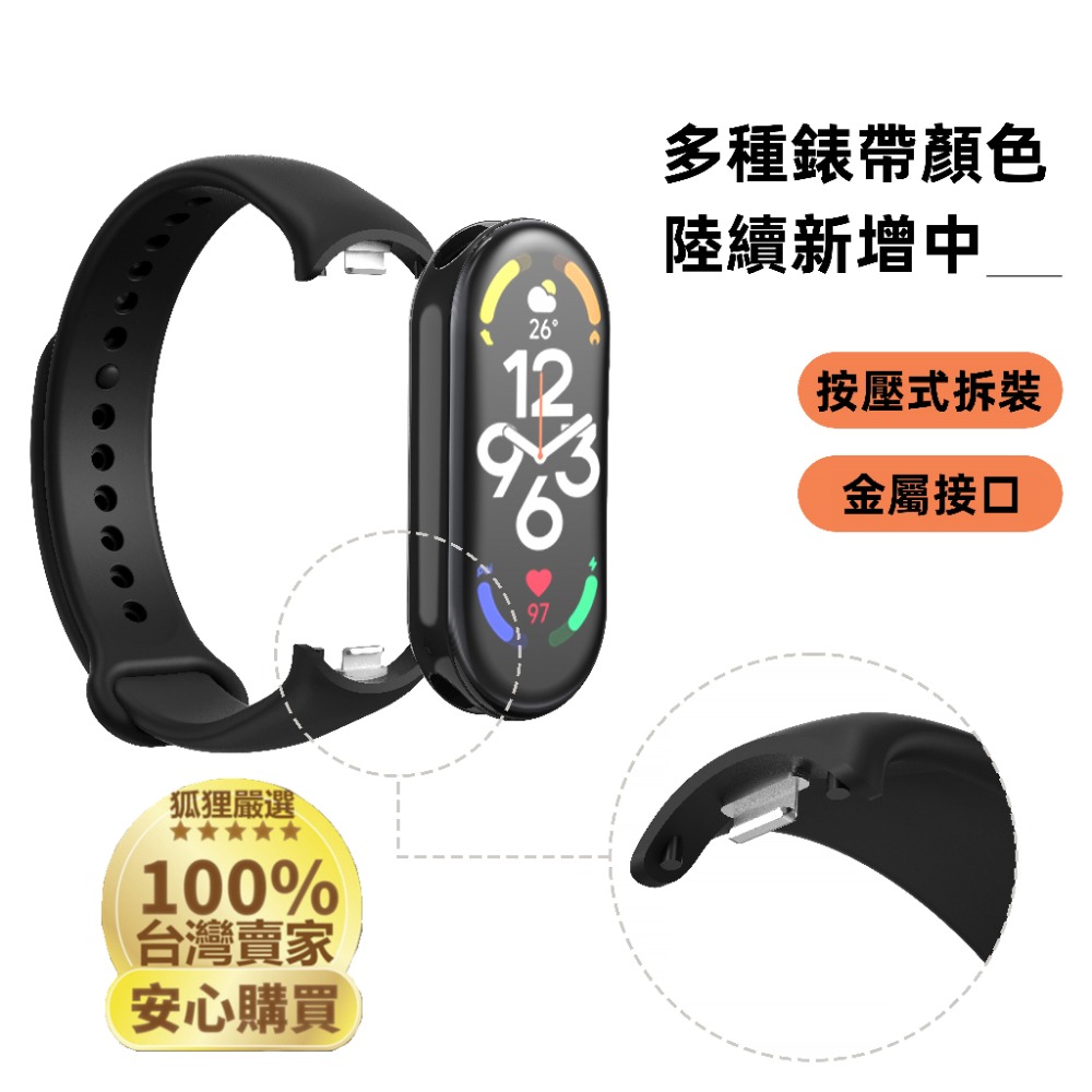 小米手環10/9/8代通用錶帶 小米8矽膠錶帶/原廠同款金屬快拆/高品質TPU材質/防汗防水/多種顏色可選/替換腕帶-細節圖4
