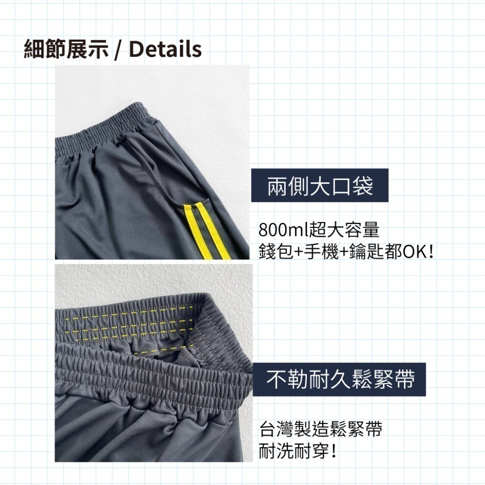 【台灣製 速乾認證】吸濕排汗縮口褲男 速乾褲 大尺碼運動長褲女 鬆緊長褲 睡褲 工作休閒褲 防曬束口褲 0201N 高森-細節圖6