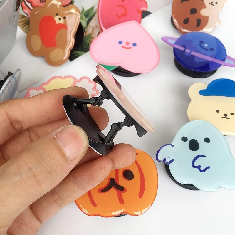 【可愛卡通支架】智慧手機專用 日韓 立體 支架 氣囊 折疊粘貼式 平板支架 手機防滑 懶人支架 追劇 適用 i13-細節圖3