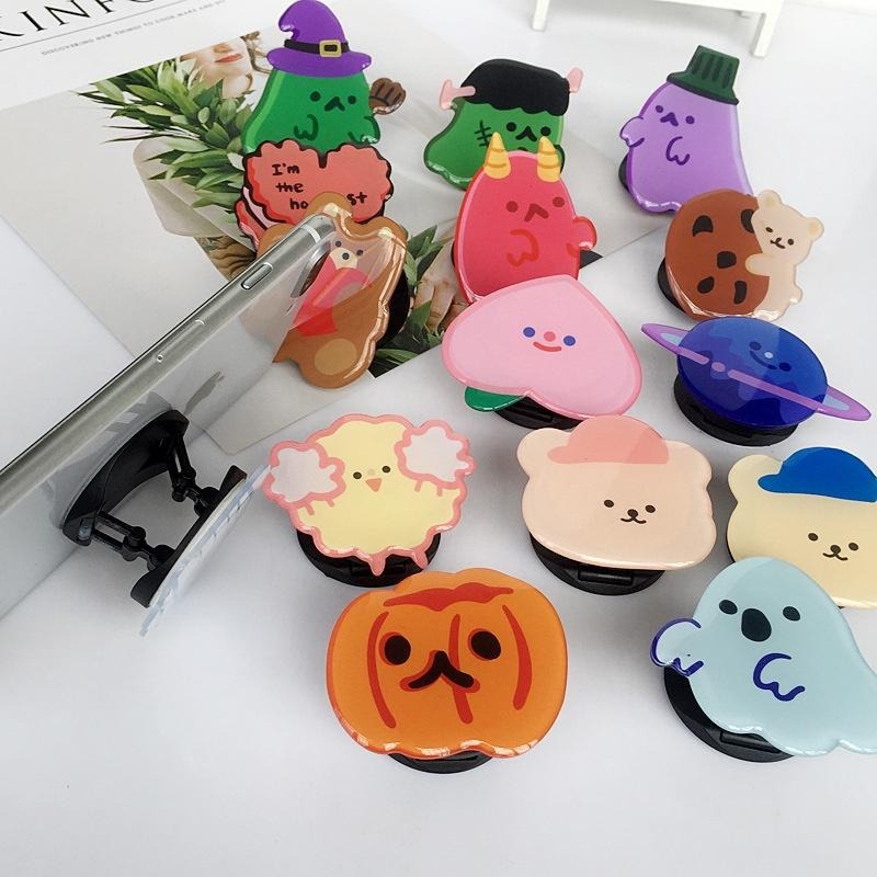 【可愛卡通支架】智慧手機專用 日韓 立體 支架 氣囊 折疊粘貼式 平板支架 手機防滑 懶人支架 追劇 適用 i13-細節圖4