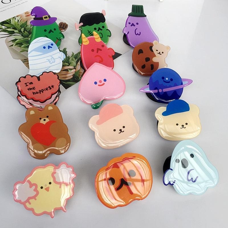 【可愛卡通支架】智慧手機專用 日韓 立體 支架 氣囊 折疊粘貼式 平板支架 手機防滑 懶人支架 追劇 適用 i13-細節圖8