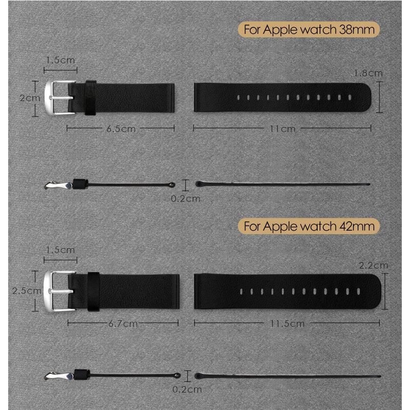 【七色可選】APPLE WATCH IWATCH 38mm 42mm 真皮錶帶 表帶 APPLE WATCH表帶-細節圖2