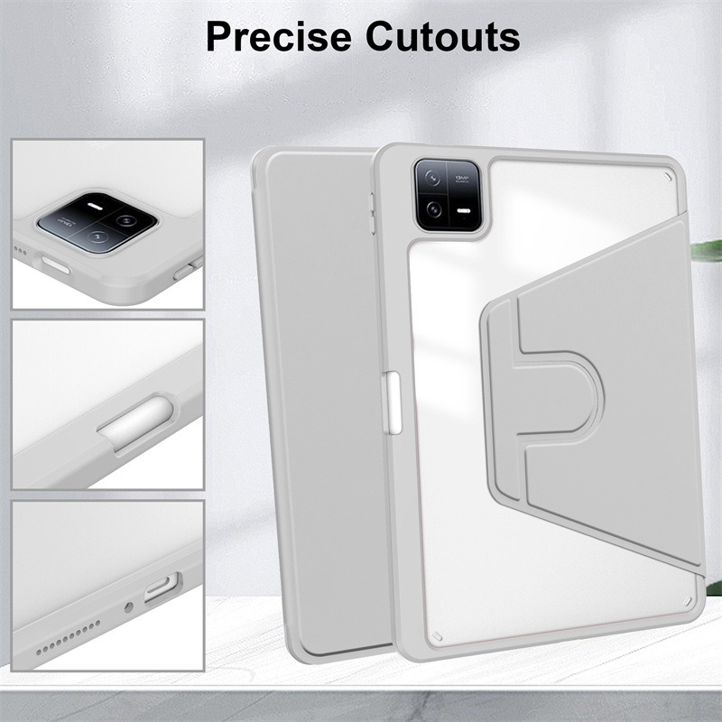 【透明旋轉套】帶筆槽 適用 Xiaomi Pad 7 小米平板7 Pro 保護套 皮套 支架 站立 休眠 透明殼 保護殼-細節圖3